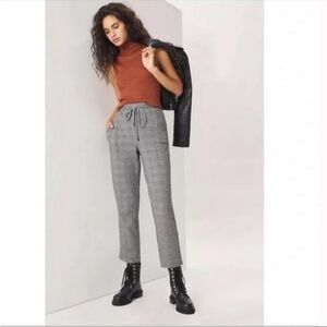 ANTHROPOLOGIE Maeve Bettie High Rise Tapered Houndstooth Pant Academia